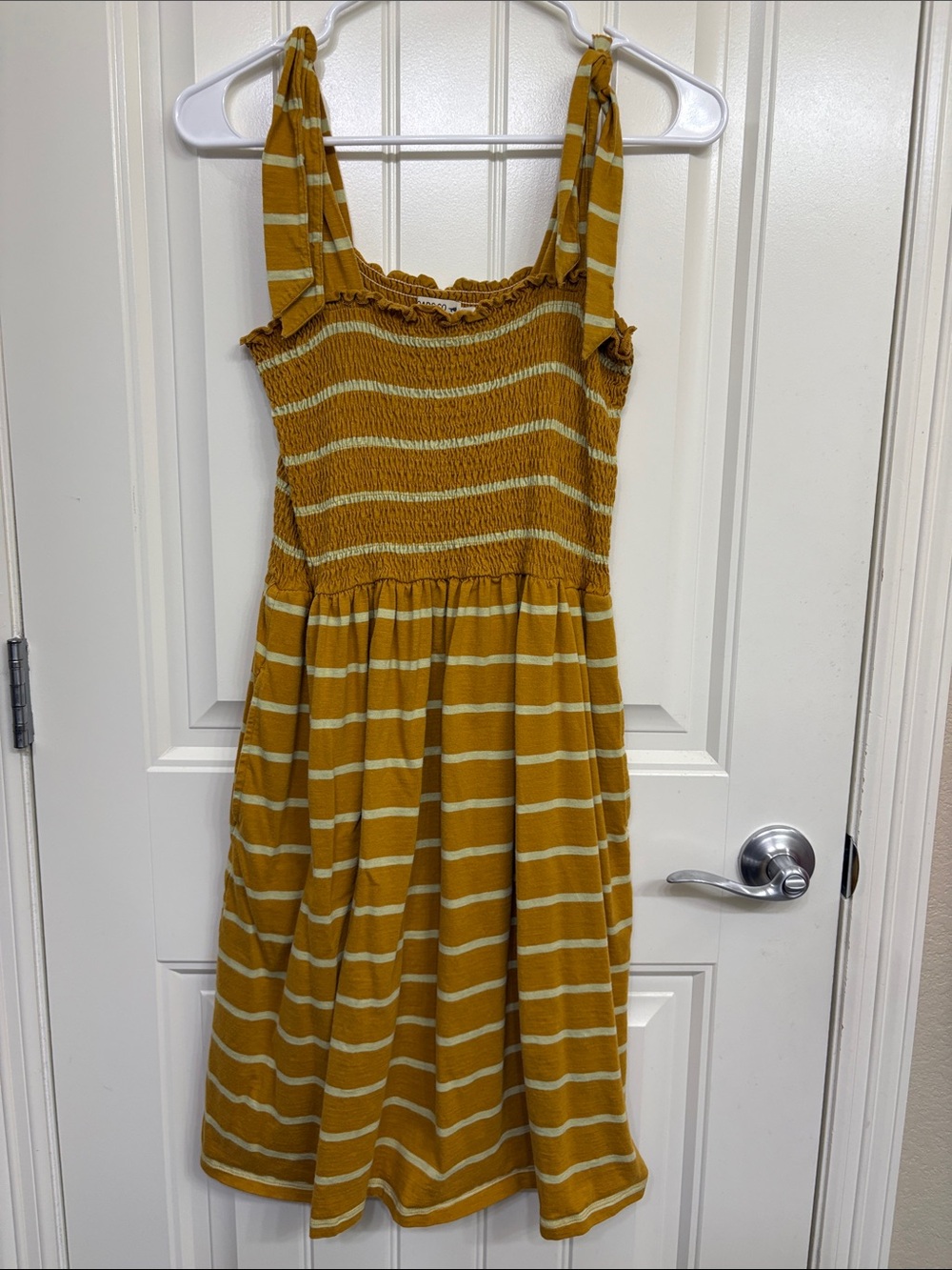 Toad&Co Mustard Yellow Striped Sundress